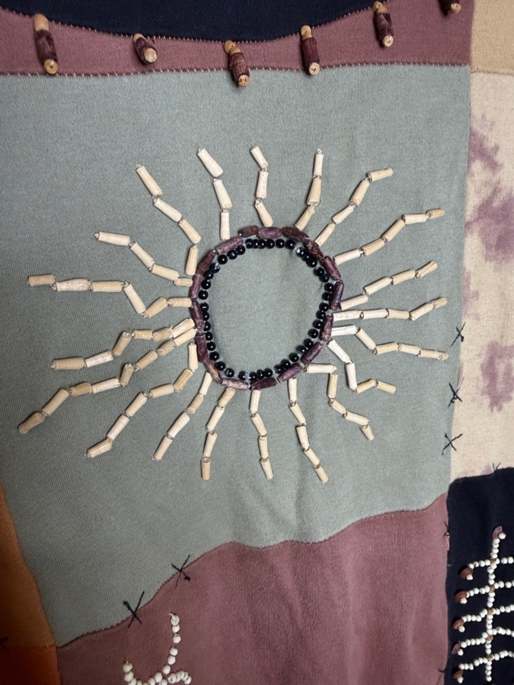 Sandy Starkman Patchwork Embellished Boho Tee - Multicolor - Picture 4 of 7